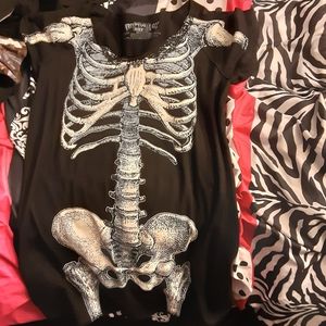 Kreepsville skeleton dress white plus size